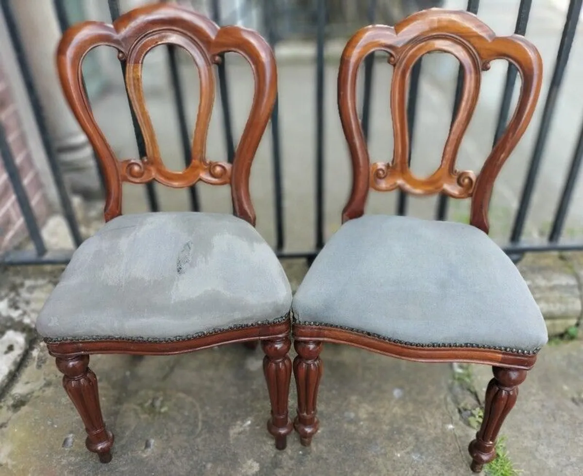 Set of 6 Victorian mahogany style Dining Chairs - Image 3