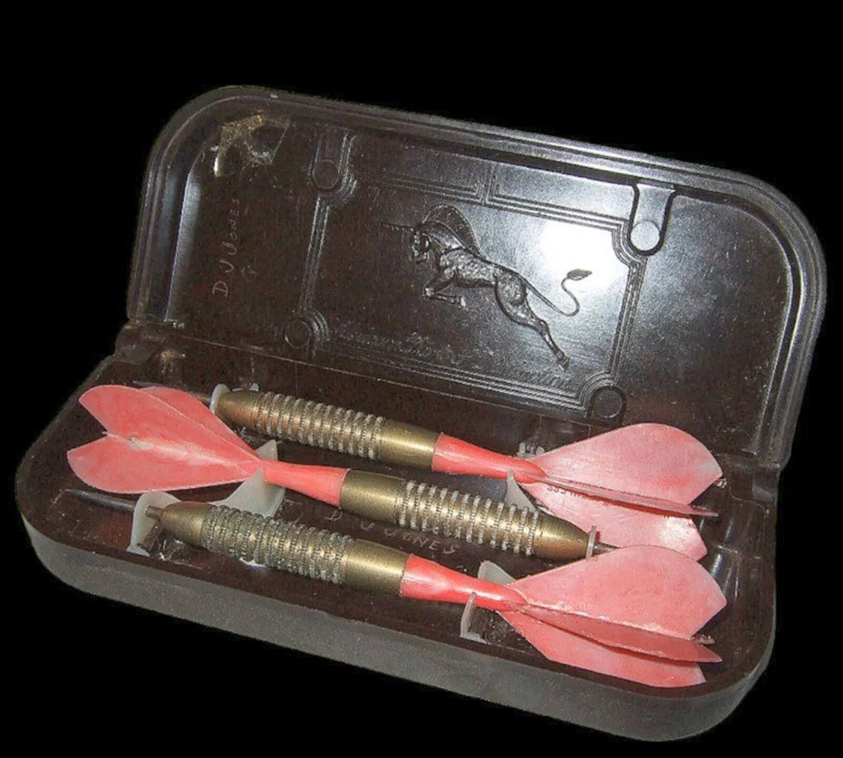 Vintage 1960s Unicorn Brass Darts Set & Case - Image 1
