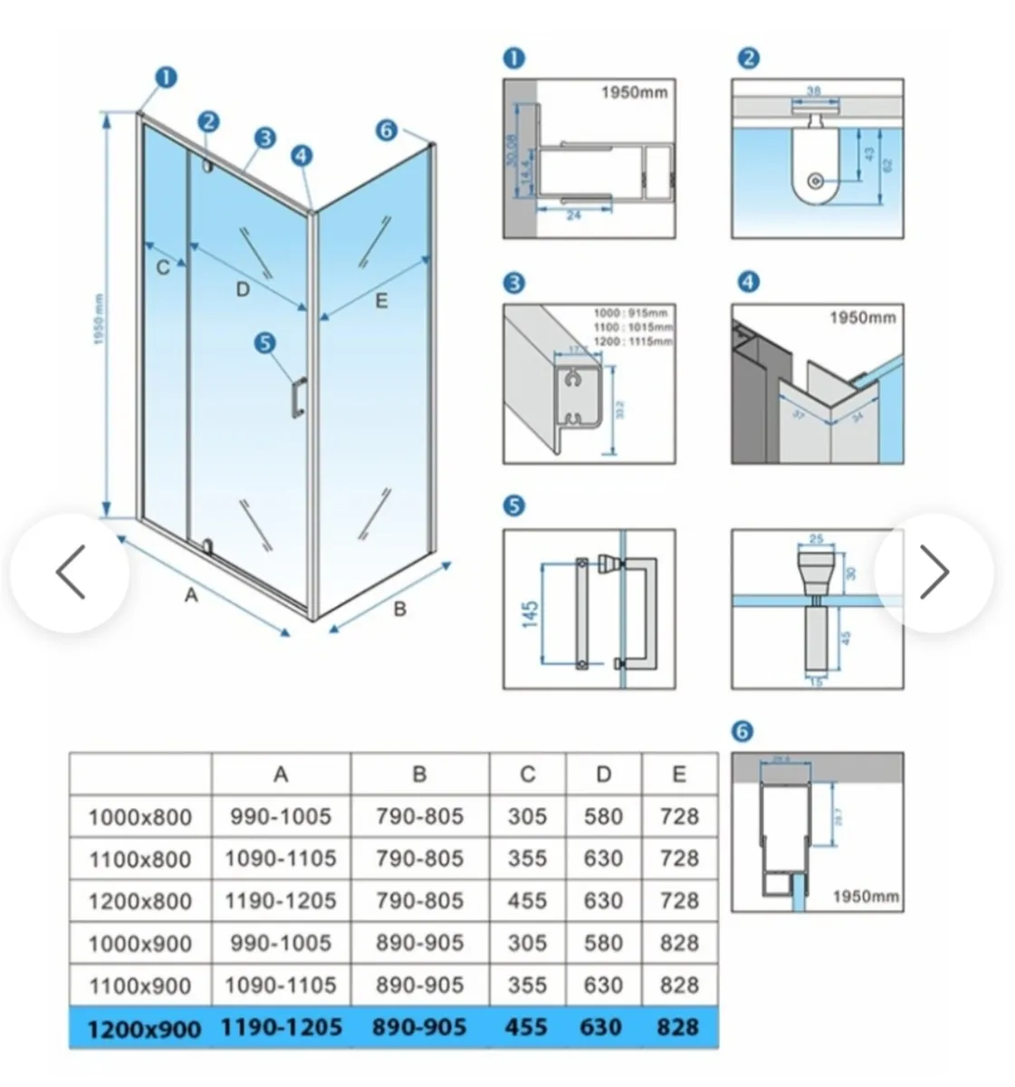 Rectangular Shower Enclosure - 1200 x 900 - Image 4