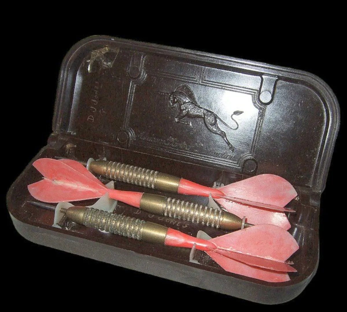 Vintage 1960s Unicorn Brass Darts Set & Case - Image 4