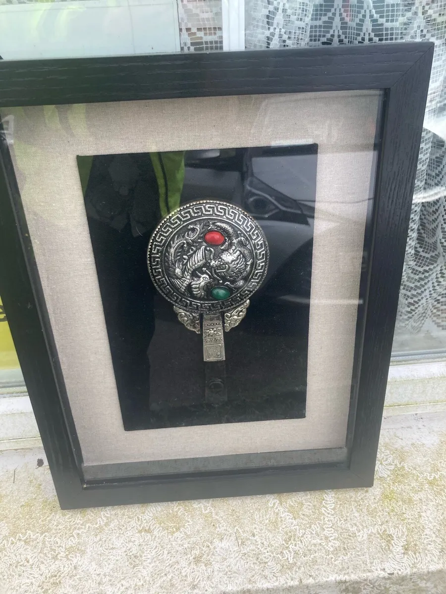 Chinese silver mirror framed free postage - Image 1