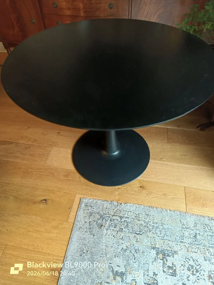 Round Black Kitchen Table - Image 1