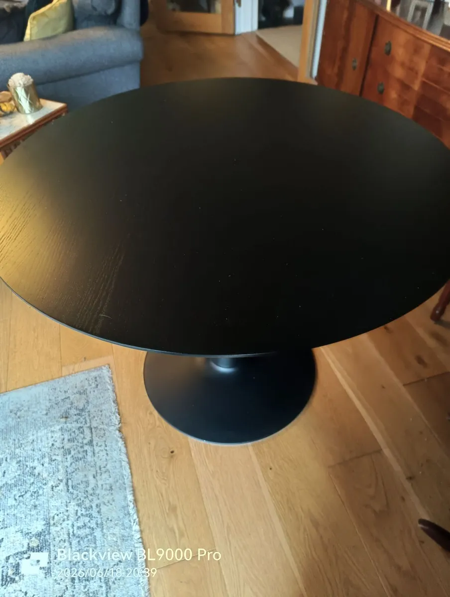 Round Black Kitchen Table - Image 2