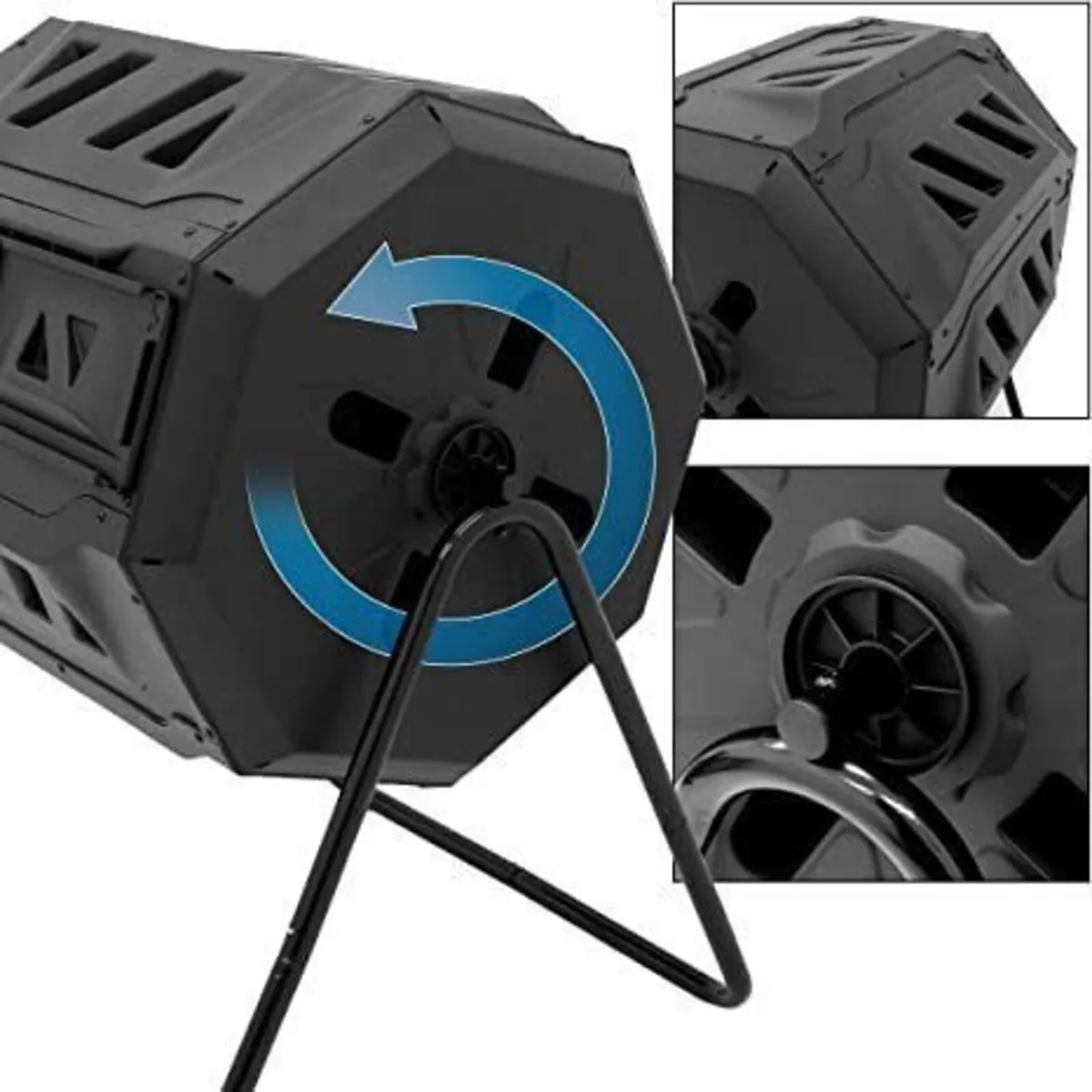 Dual Chamber Compost Tumbler 43 Gallon – Rotating - Image 3