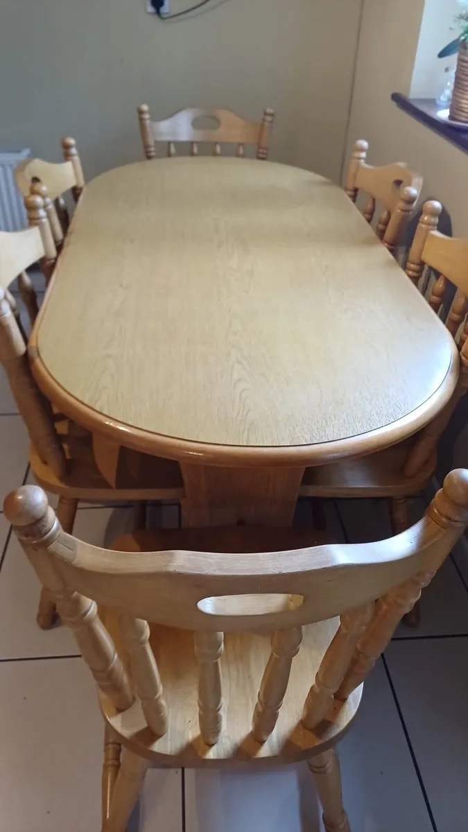 Solid wood table and chairs - Image 1