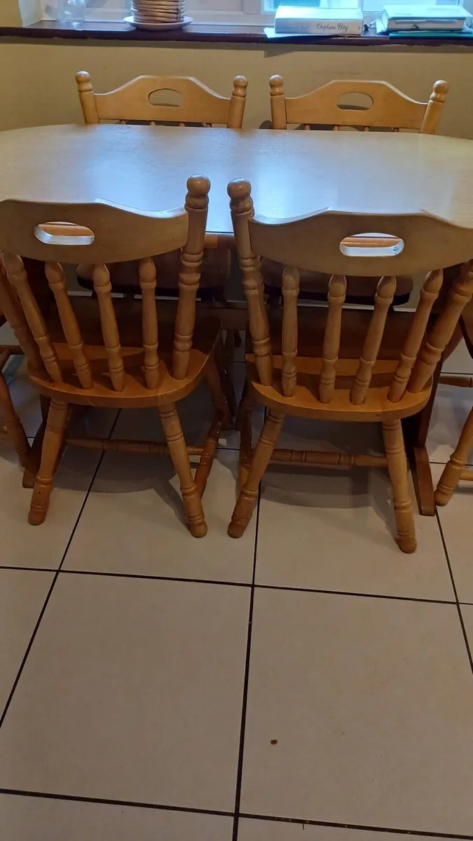 Solid wood table and chairs - Image 2