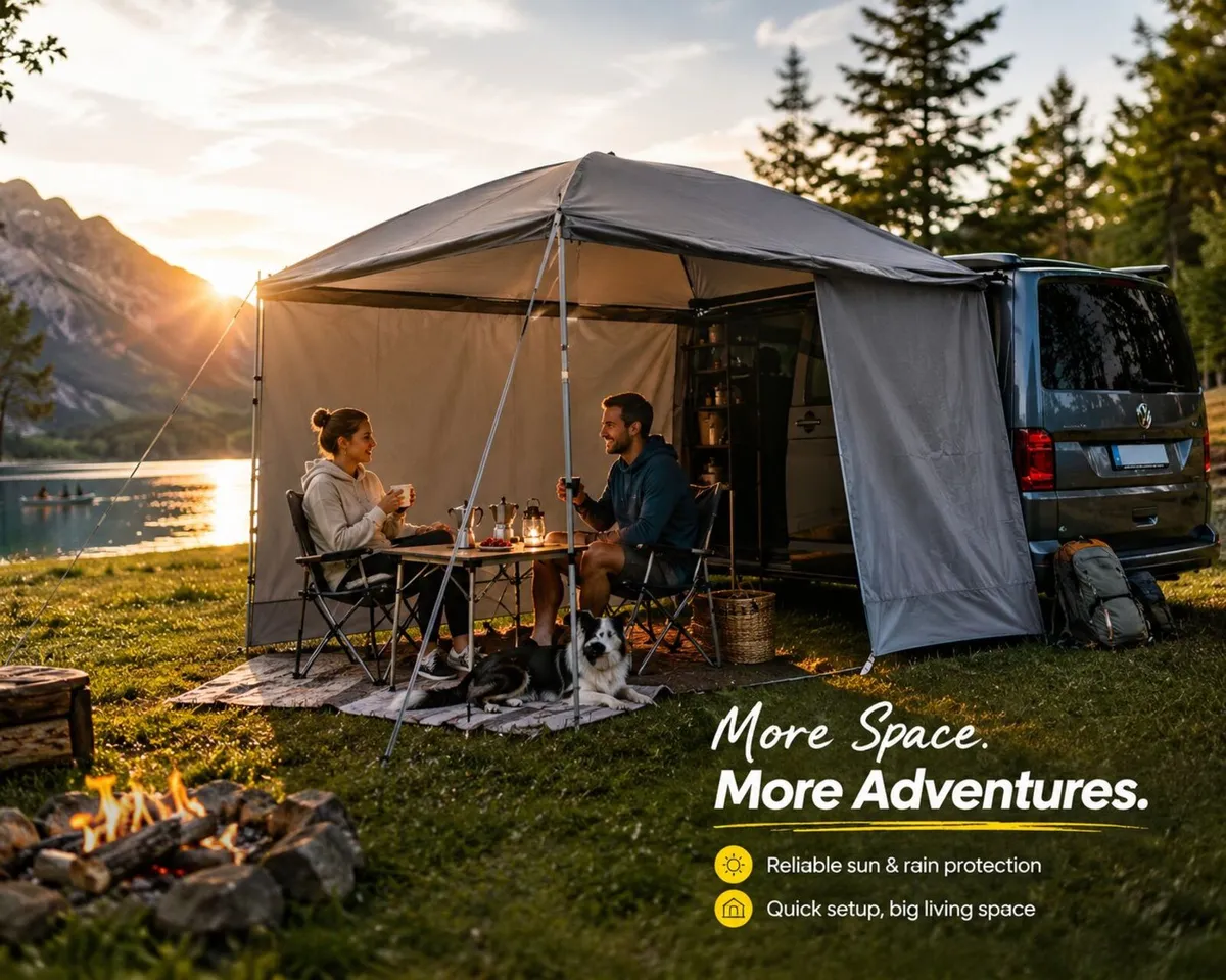 Camper Van Sun Canopy 260 x 260 cm Waterproof Bus - Image 1