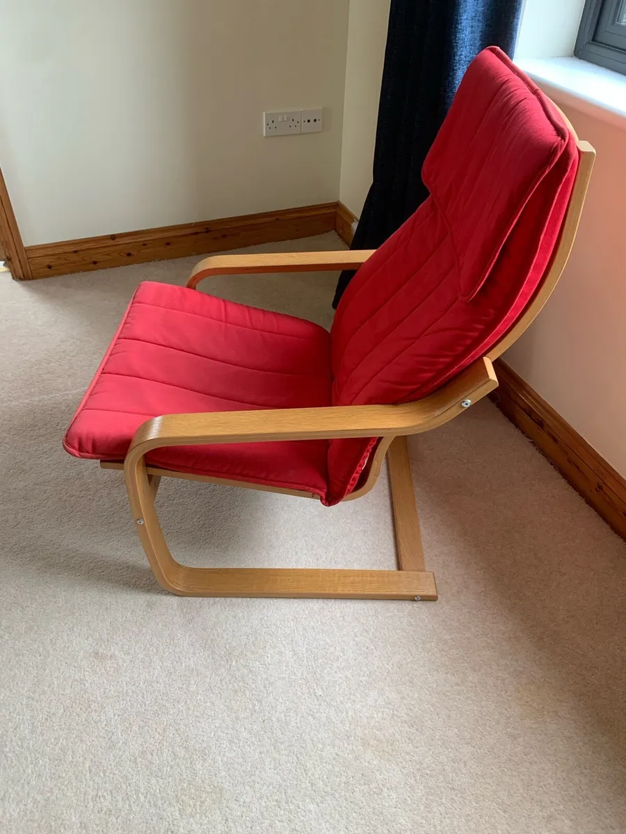 IKEA POÄNG armchair and footstool - Image 3