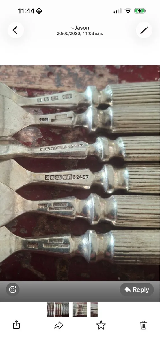 Silver knife & fork - Image 2