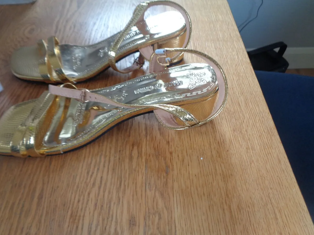 Ladies Gold Sandals for Sale - Image 3