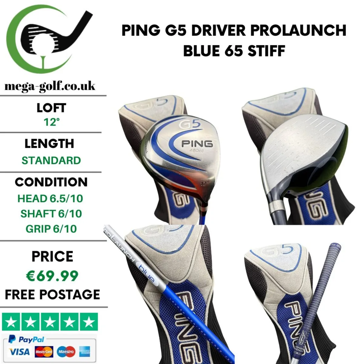 Ping G5 Driver / 12° / ProLaunch Blue 65 Stiff - Image 1
