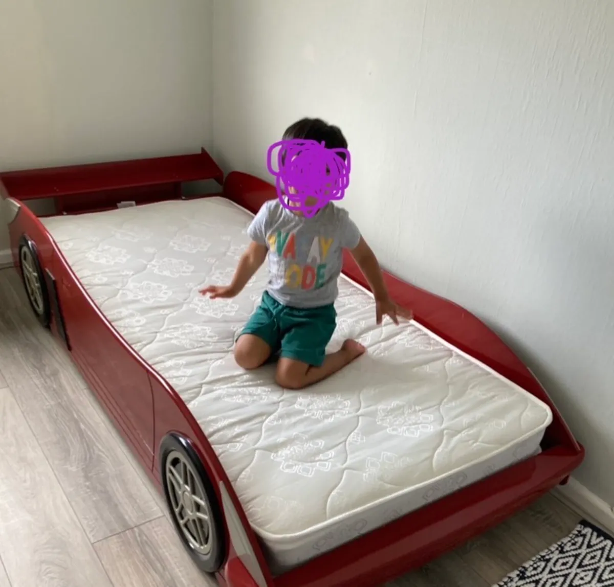 Kid’s Race Car Bed, Red - Image 1