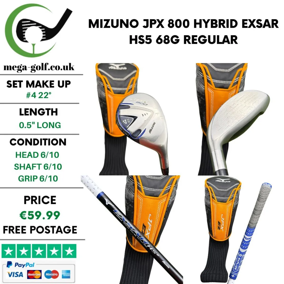 Mizuno JPX 800 Hybrid / #4 22° / Regular - Image 1