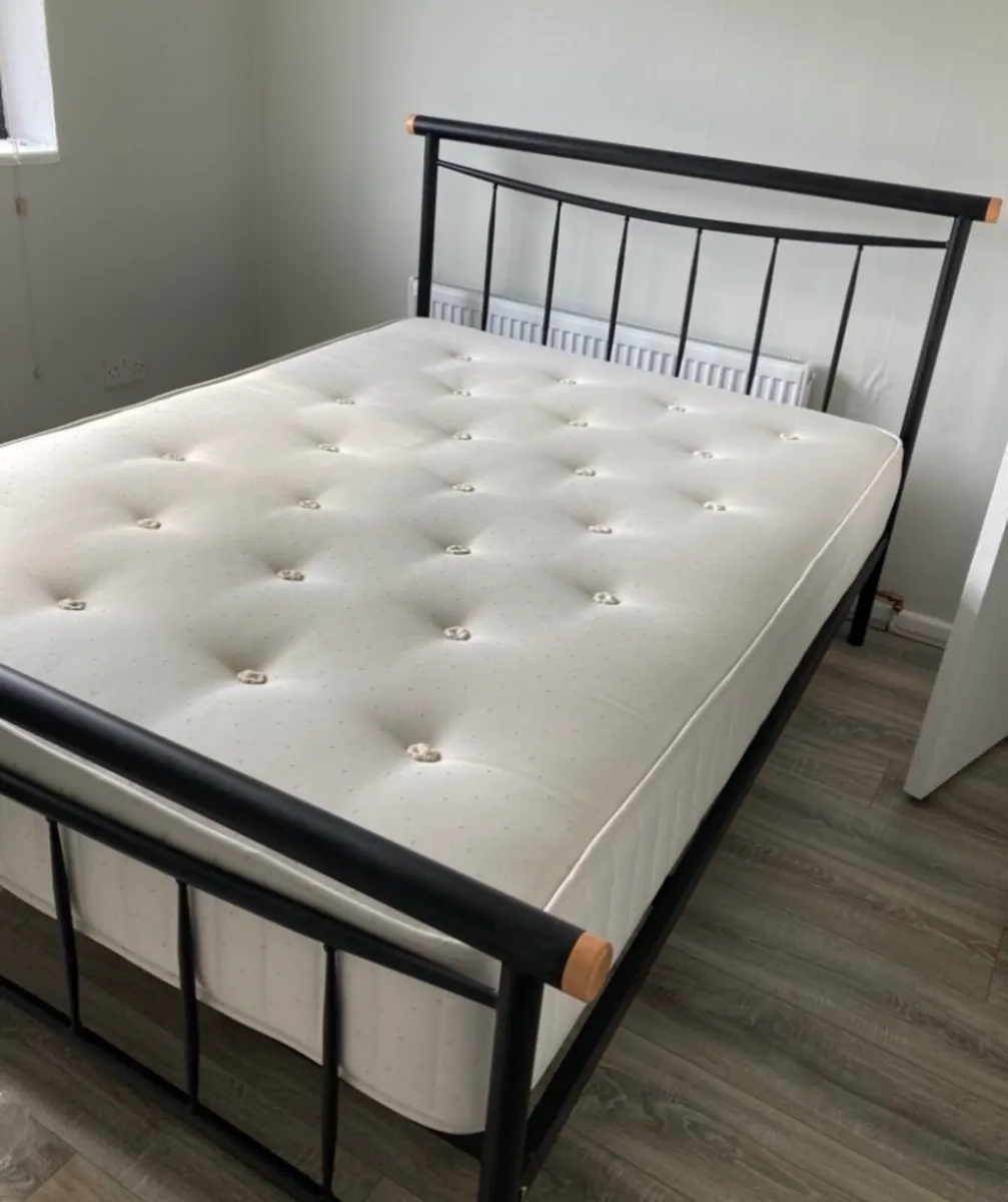 Queen Sized Metal Bed Frame and Mattress