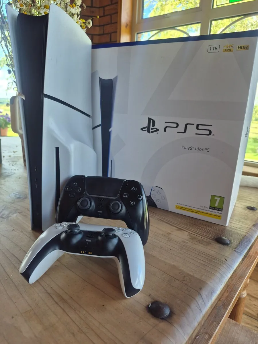 Sony PlayStation 5 Slim/ 1 Terabyte + 2 Controller - Image 1