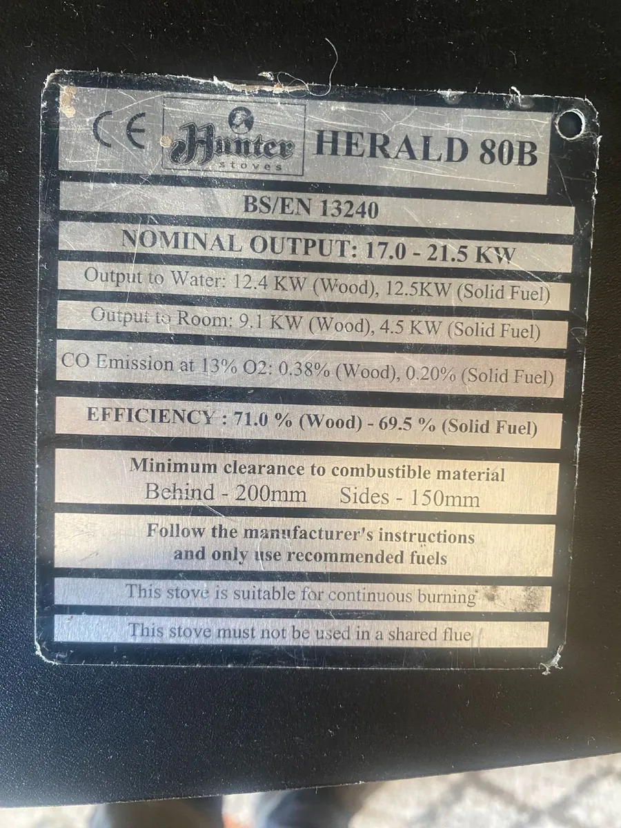 Hunter 21.5 Kw Multifuel stove - Image 2