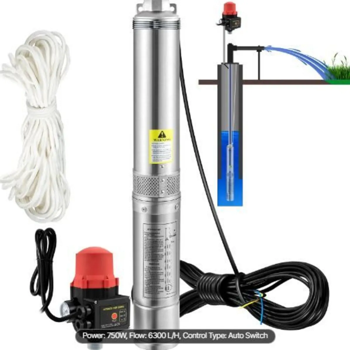 Deep Well Submersible Pump, 750W 230V/50Hz - Image 3