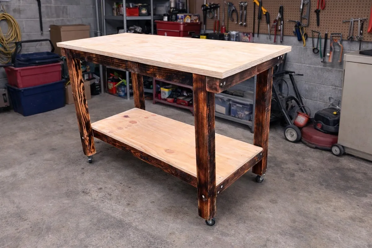 Heavy Duty Workbench on Wheels 140x60cm - Image 2