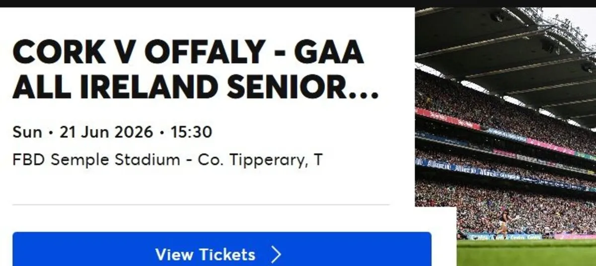 CorkVOffaly Hurling 1/4 Final 21June Thurles.