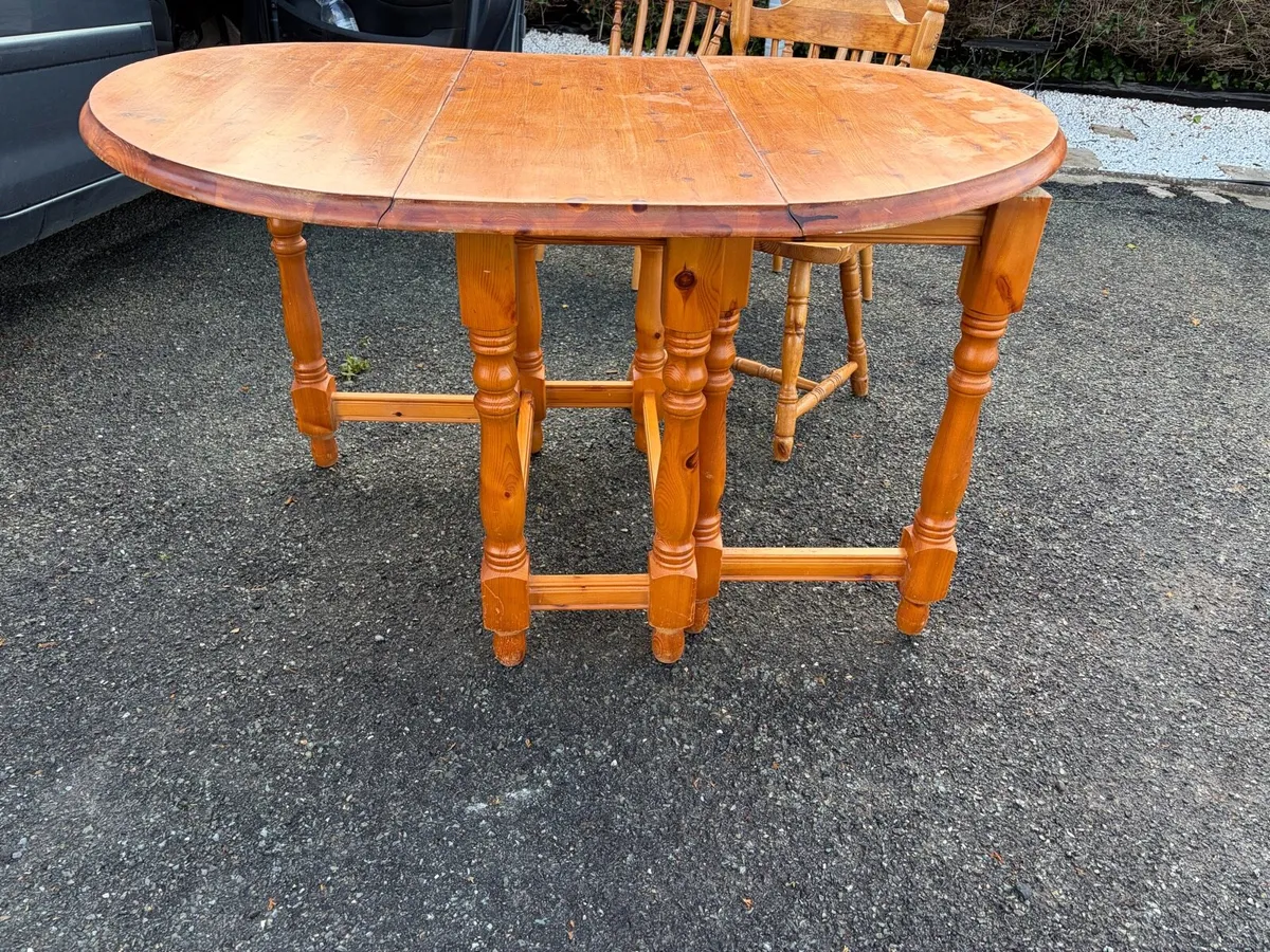 pine oval kitchen table - Image 2