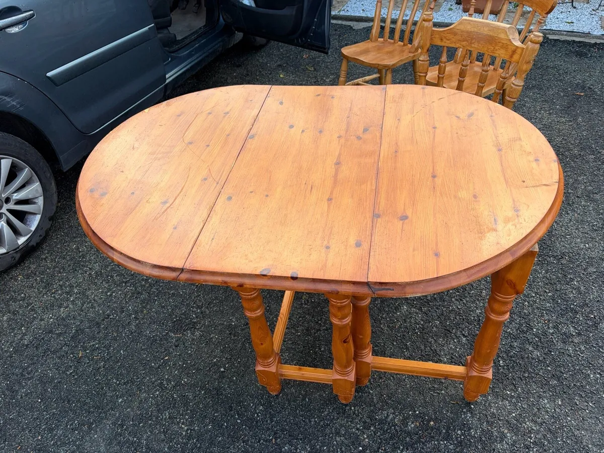 pine oval kitchen table - Image 3
