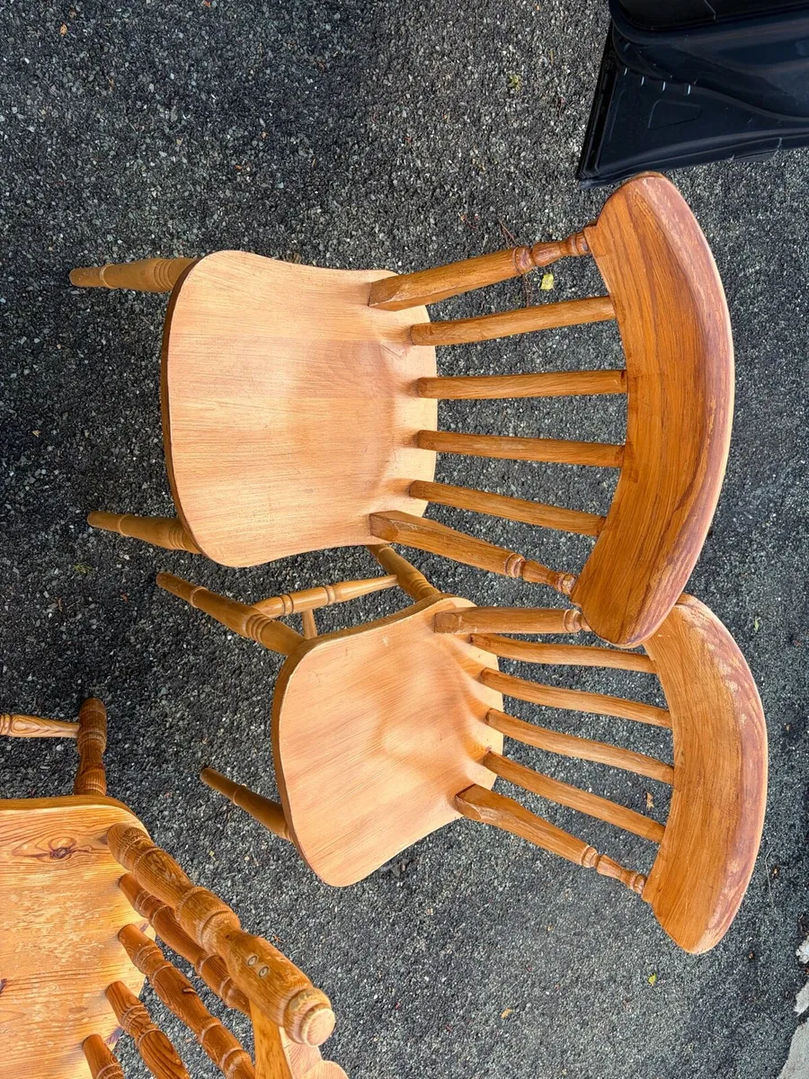 3 x wooden kitchen chairs - Image 3