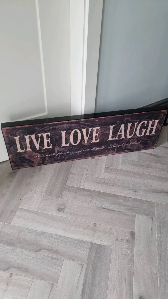 Rustic Live Love Laugh Wall Sign - Image 1
