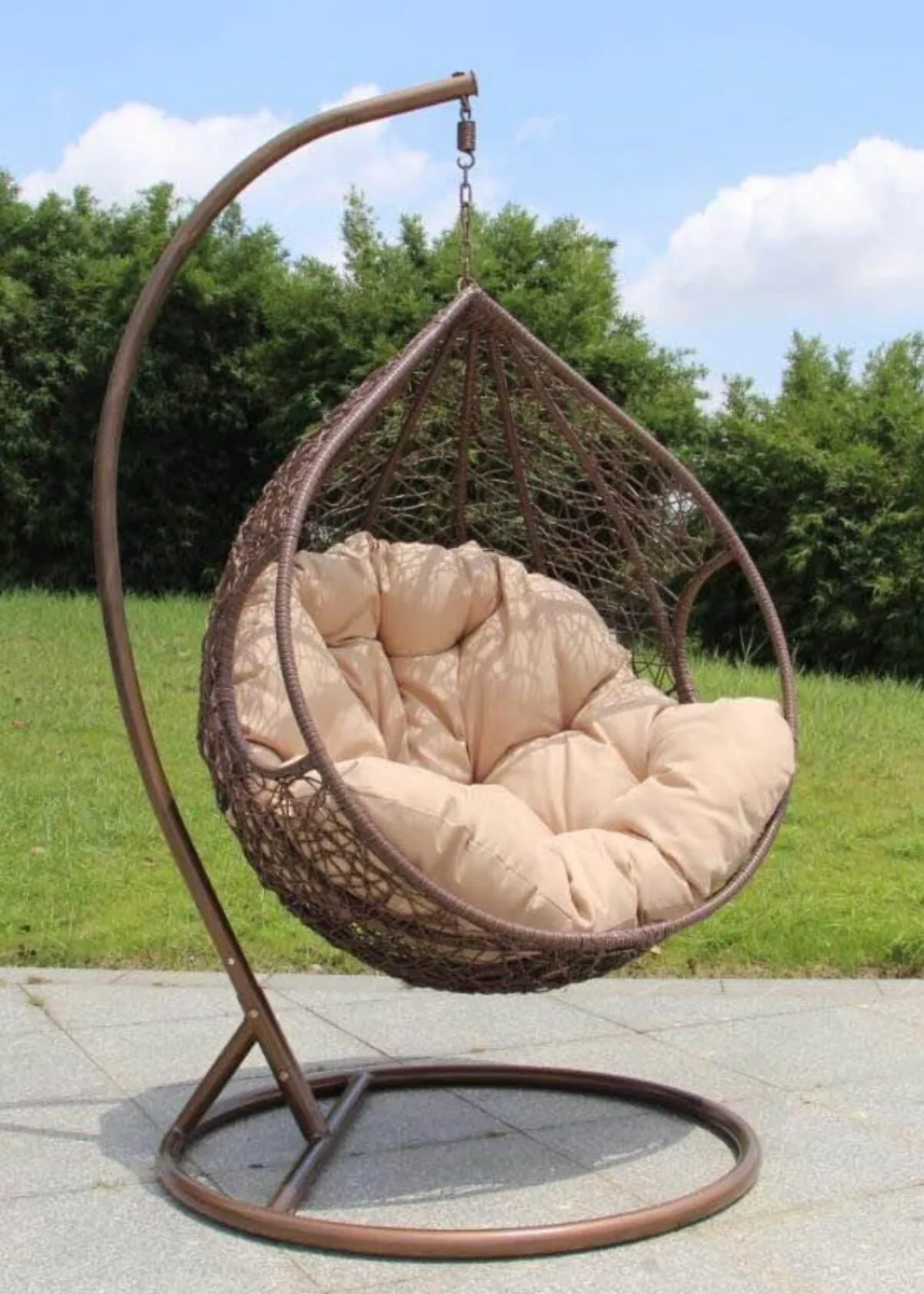 NEW RATTAN HANGING SWING EGG CHAIRS - DELIVERY - Image 1