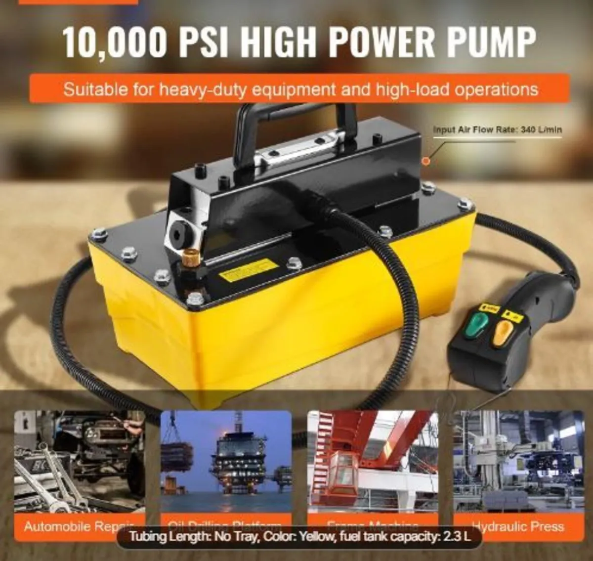 689 bar(10,000PSI) Air Hydraulic Pump - Image 3