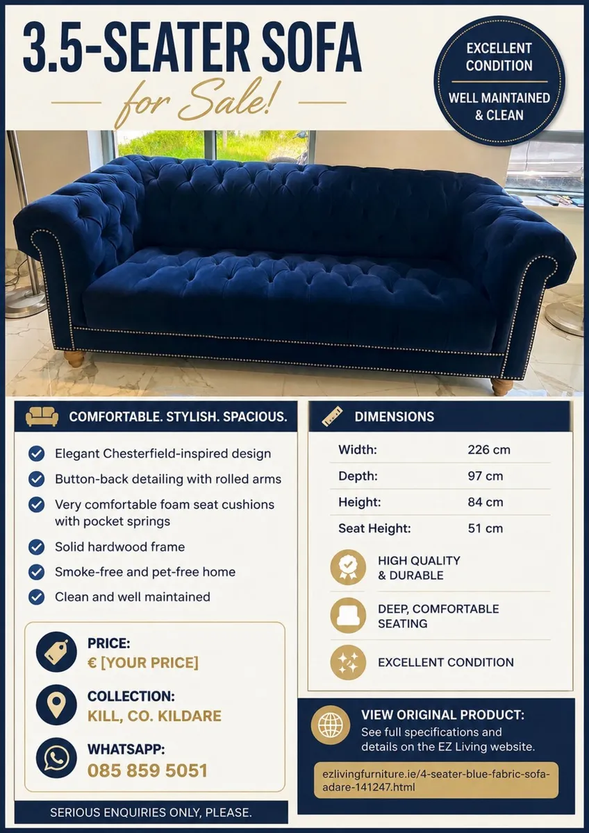 3.5 Seater Sofa - Image 1