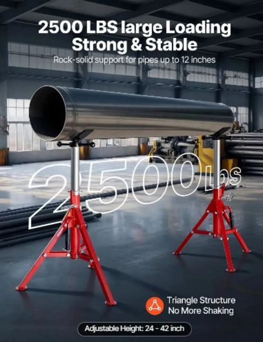 V Head Pipe Stand 1/8"-12" Capacity - Image 2