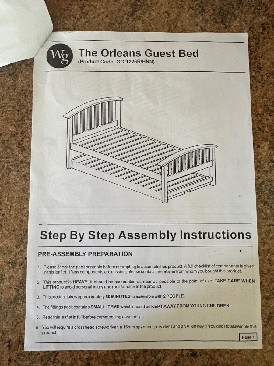 Single wooden Bed frame w pull out - GRT CONDITION - Image 1