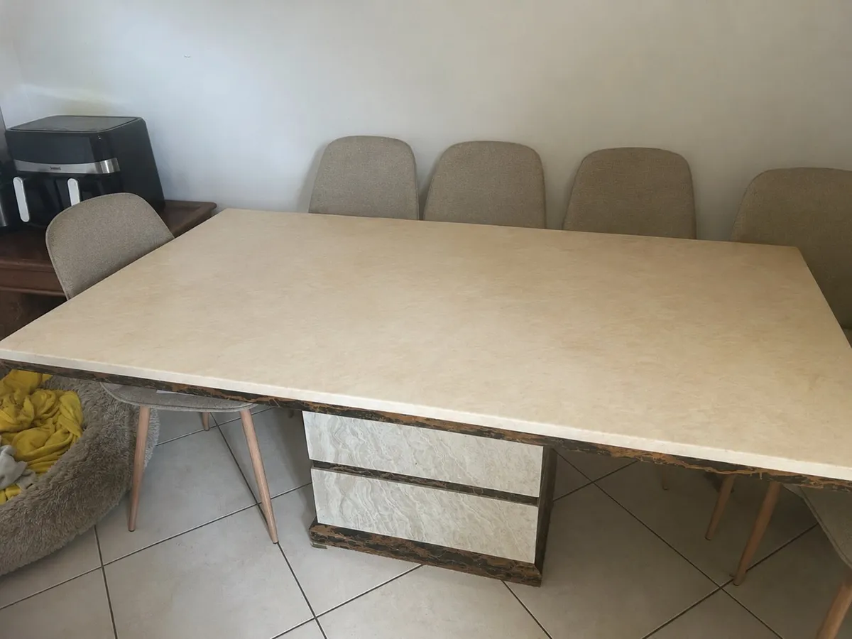 Marble table and 8 chairs - Image 3