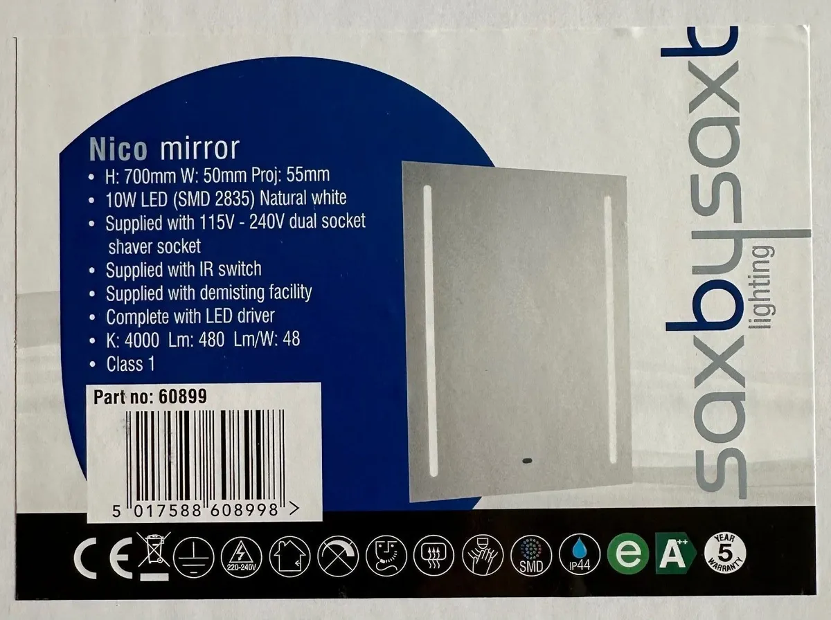 Bathroom illuminated heated/anti-fog mirror - Image 2