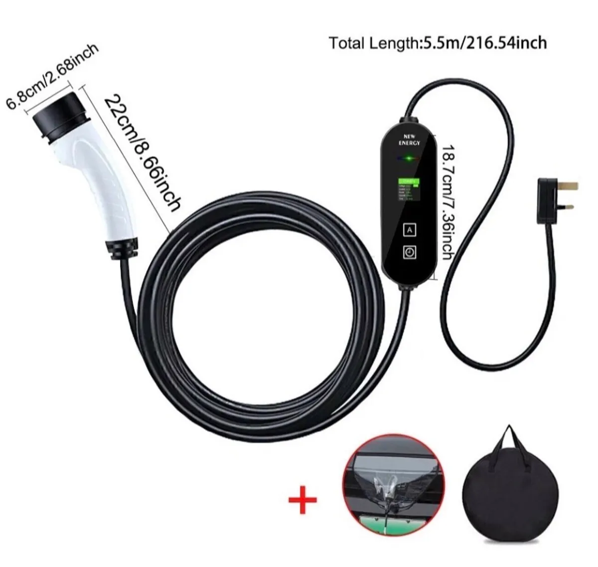 NEW Type 2 EV Car Charger Home Granny Charger 13A - Image 3