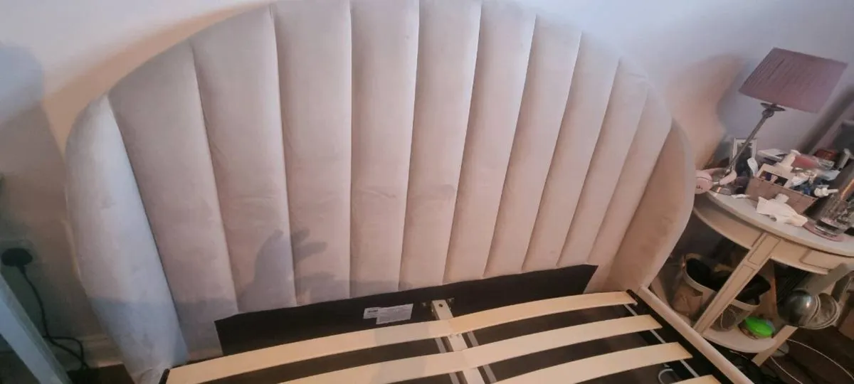 Nearly new next Grey shell king-size bed frame - Image 3