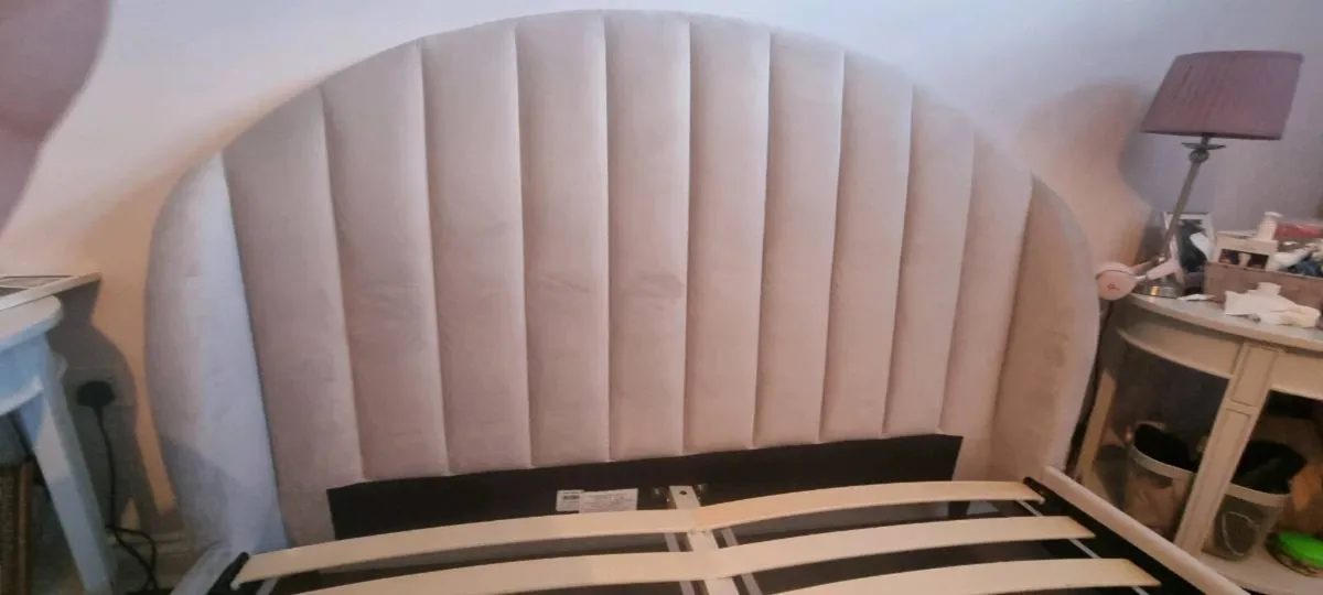Nearly new next Grey shell king-size bed frame - Image 4