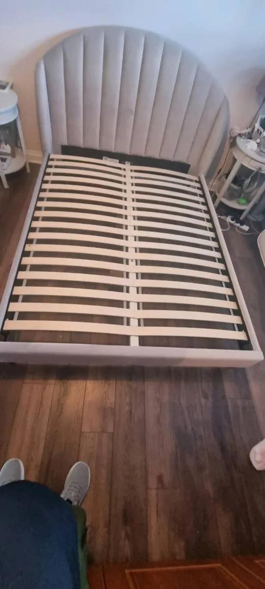 Nearly new next Grey shell king-size bed frame - Image 1