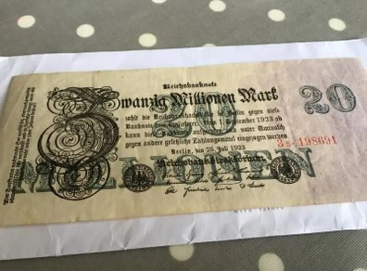 Rare 1923 German Banknote 20 Million Marks