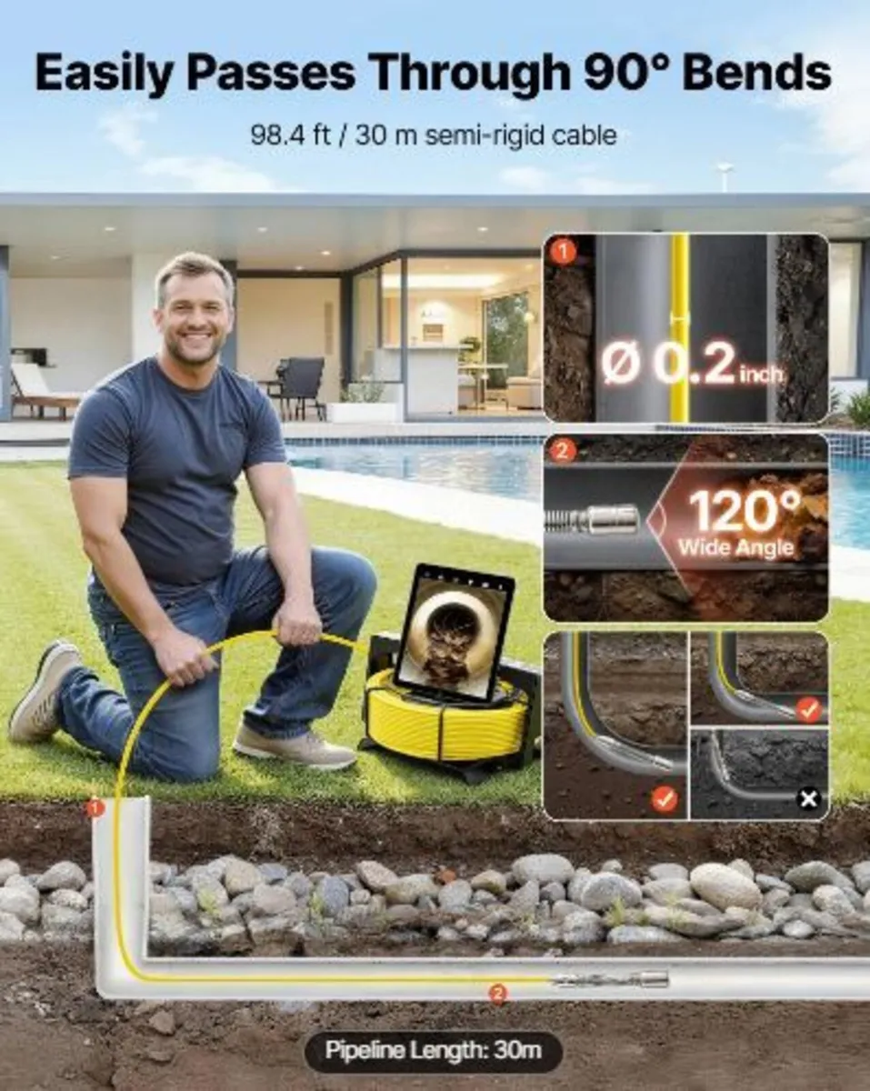 2026 Upgraded Sewer Camera with WiFi, 30m - Image 3