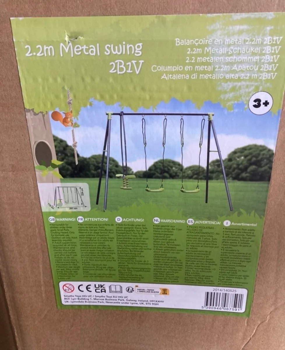 2m Metal Swing Set with additional extras - Image 1