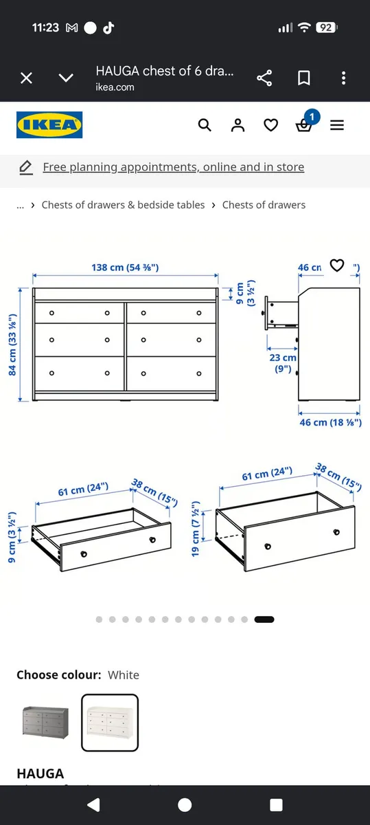Chest of drawers Ikea (hauga) - Image 2