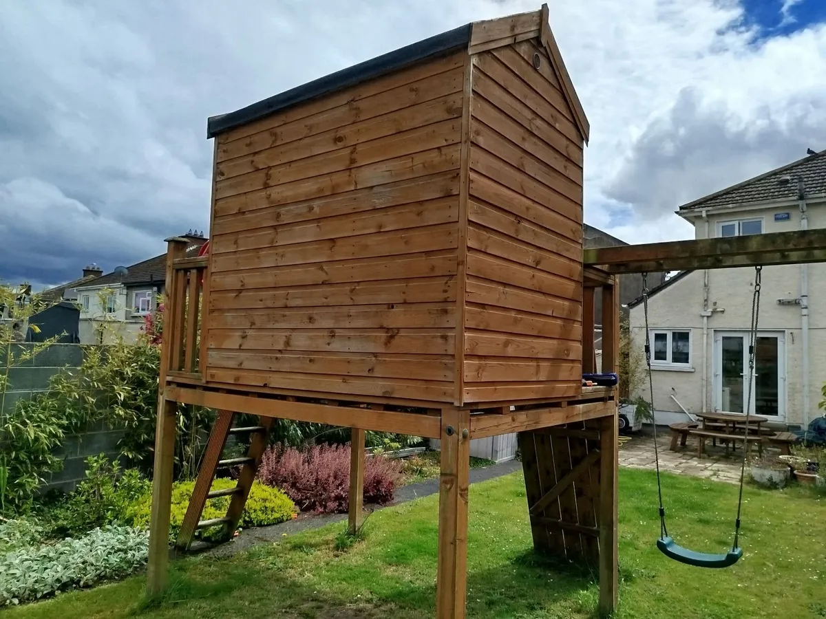 Ultimate wooden playhouse swings and slide - Image 4