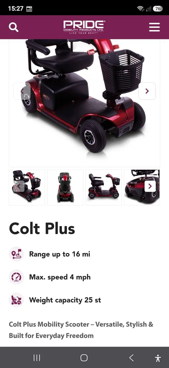 Pride Colt Plus mobility scooter - Image 2