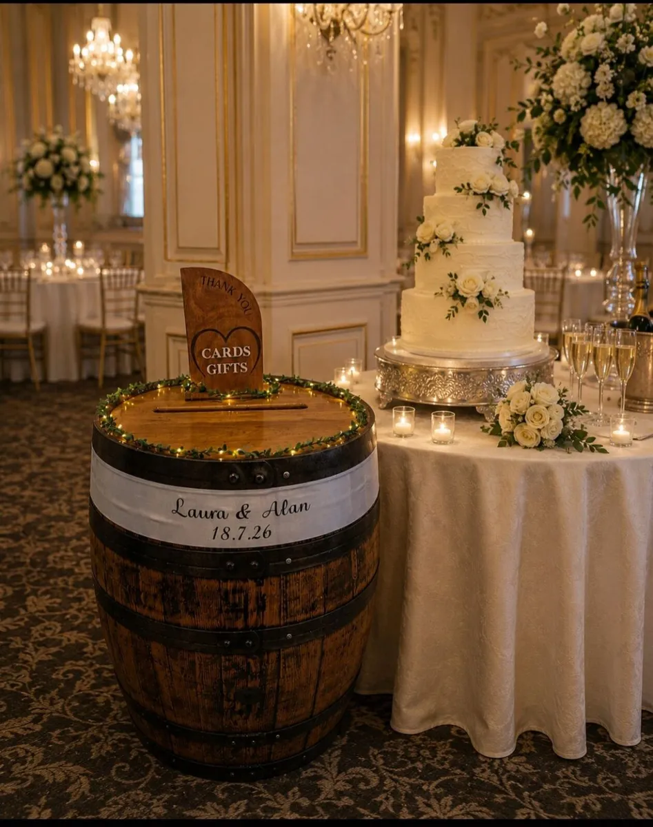 Wedding Whiskey Barrel Post Box - Image 2