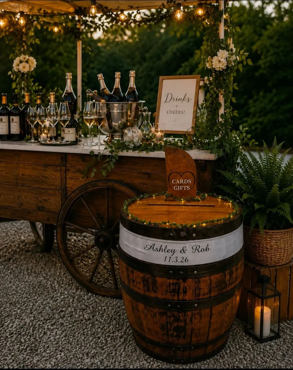 Wedding Whiskey Barrel Post Box - Image 1