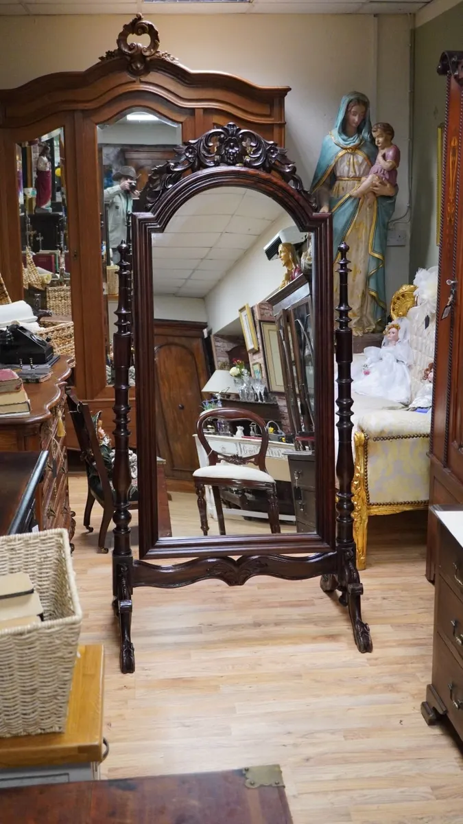 Mahogany Cheval Mirror - Image 1