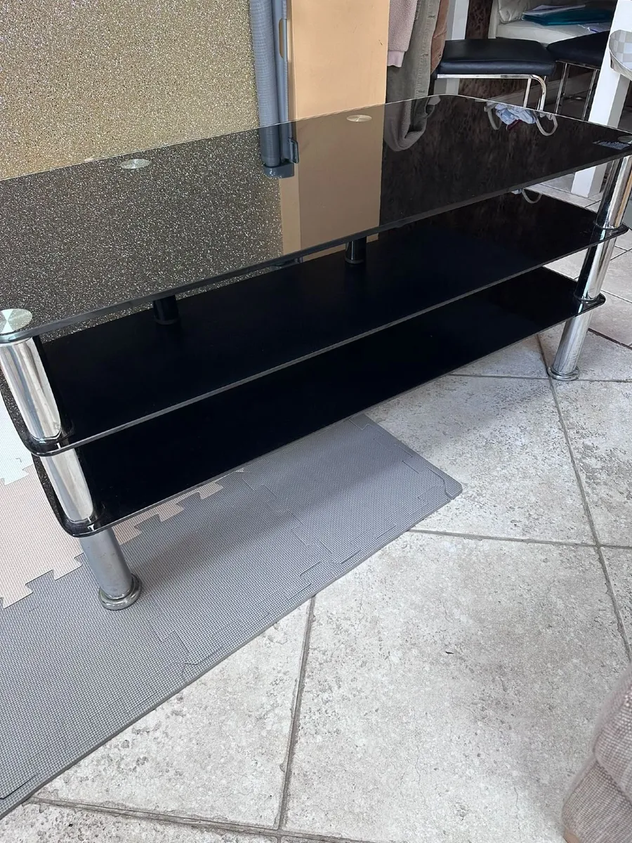Glass TV stand - Free - Collection Only - Image 1