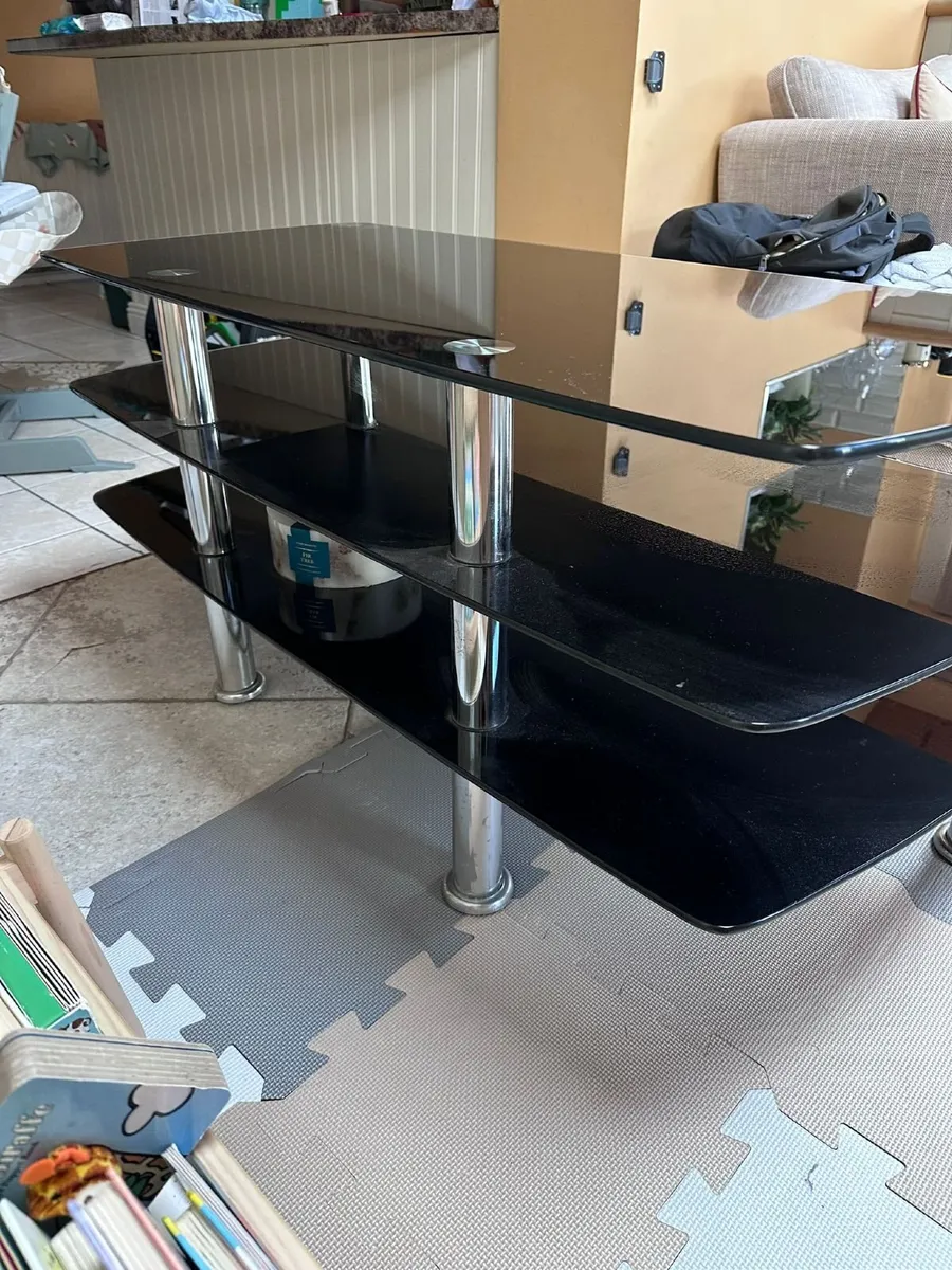 Glass TV stand - Free - Collection Only - Image 2