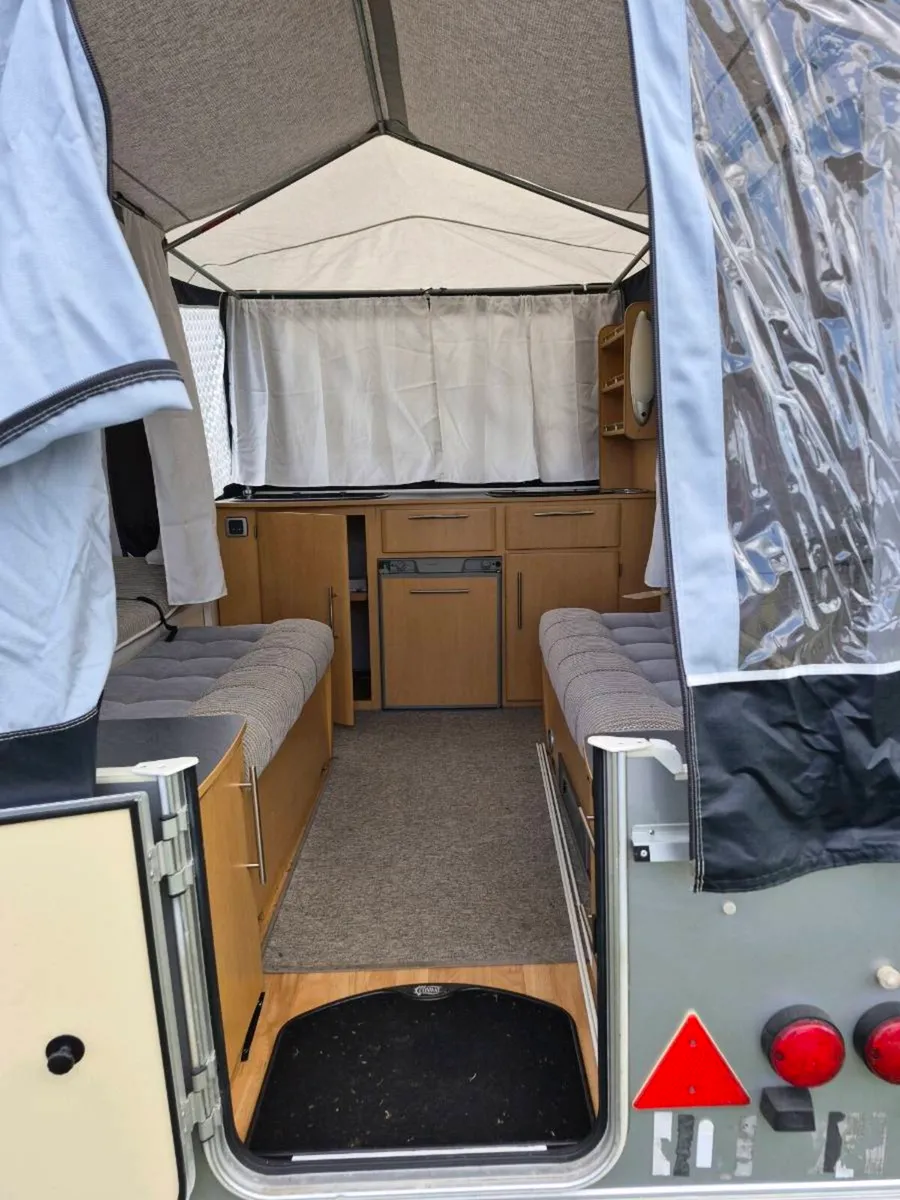 Folding camper on trailer & full enclosed awning - Image 3